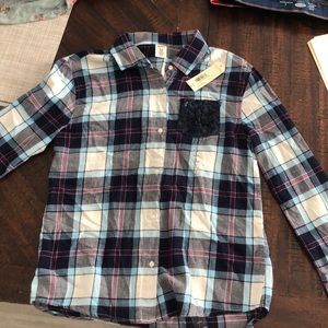 Arizona Jeans Co. Girls Bold Navy Plaid